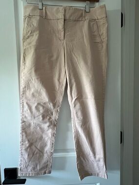 LOFT Light Blush Cropped Cotton Pants